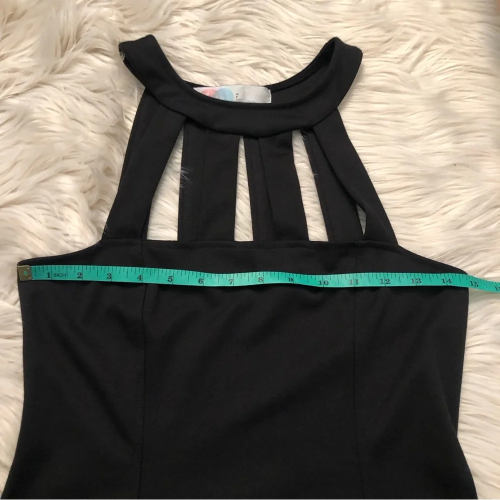 Free People Beach Black Cage Neck Cut Out Skater Womens Dress, size S